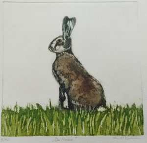 Radierung Der Hase von Christel Verhalen